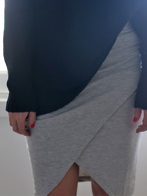 erin maxwell, loveshopshare, grey skirt, i like wolves knit, market hq, zara booties